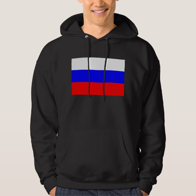 Moletom Sweatshirt Hooded com pavilhão da Rússia (Frente)