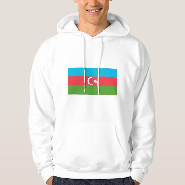 Moletom Sweatshirt Hooded com pavilhão do Azerbaijão (Frente)