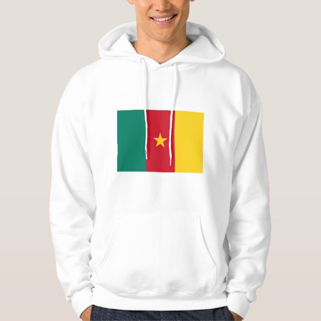 Moletom Sweatshirt Hooded com pavilhão dos Camarões (Frente)