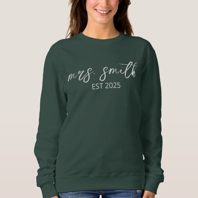 Moletom Sweatshirt Mrs Personalizado, Sweatshirt Sobrenome (Frente)