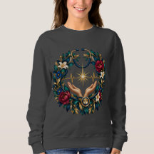 Sweatshirt Mulheres Símbolo Médico Floral Coroa