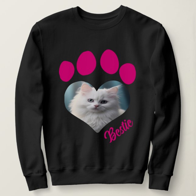 Moletom Sweatshirt Personalizada Do Gato Lover - Foto Pers (Frente do Design)