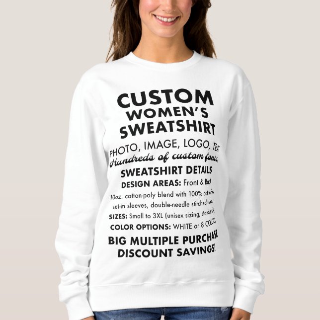 Moletom Sweatshirt personalizada feminina - 9 cores (Frente)