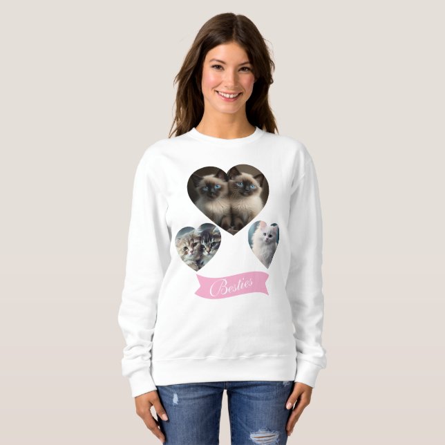Moletom Sweatshirt personalizável para amantes de gato (Frente Completa)