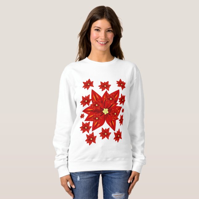 Moletom Sweatshirt Poinsettia (Frente Completa)
