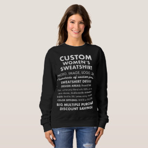 Moletom Sweatshirt Preta Personalizada e Personalizada, de