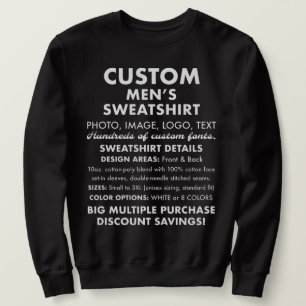 Moletom Sweatshirt Preta Personalizada e Personalizada Mas