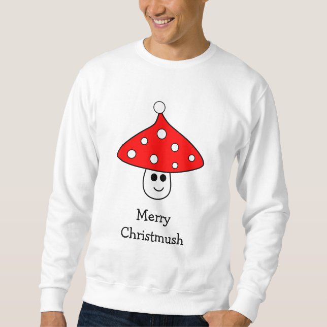 Moletom Sweatshirt Santa Hat Mushroom (Frente)