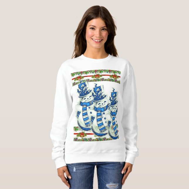 Moletom Sweatshirt Vintage Papais noeis Snowman (Frente Completa)