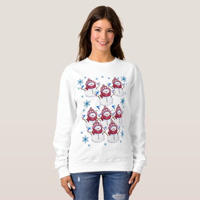 Moletom Sweatshirt Vintage Papais noeis Snowman (Frente Completa)