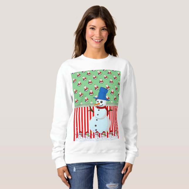 Moletom Sweatshirt Vintage Papais noeis Snowman (Frente Completa)