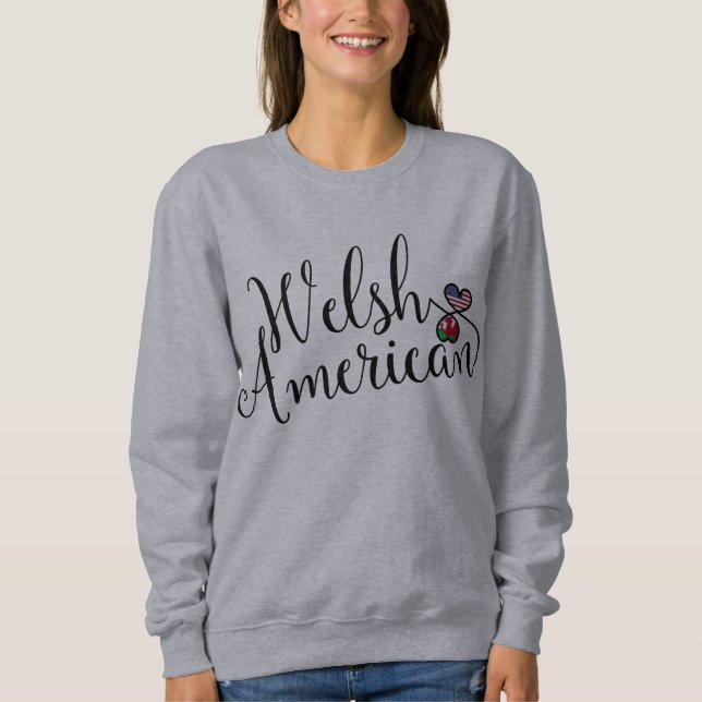 Moletom Sweatshirt Welsh American Entwinted Hearatshirt (Frente)