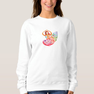 Moletom Sweatshirt Yoga Meditation Rainbow Woman Silouete