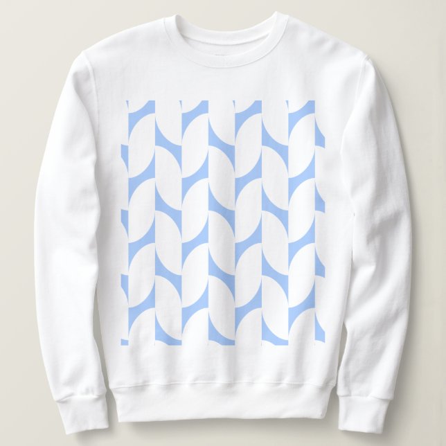 Moletom Sweet Branco com Abstrato Geométrico Azul-Céu (Frente do Design)