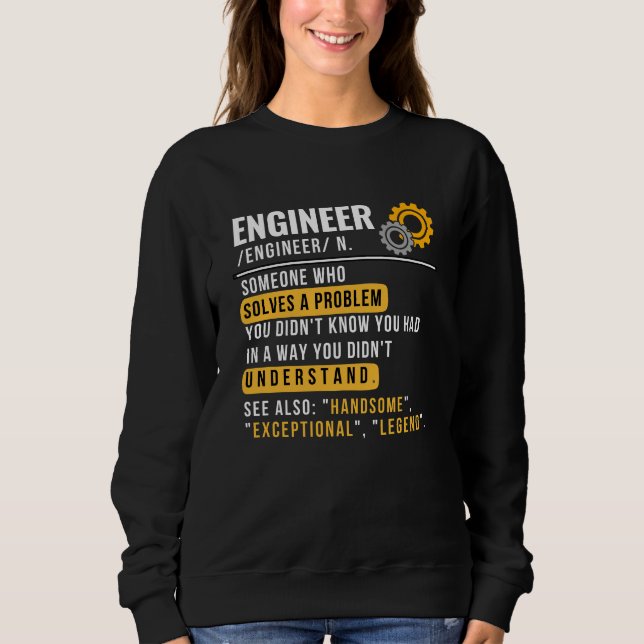 Moletom Sweet Engraçado Definição De Engenheiro (Frente)