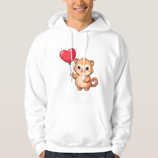 Moletom Sweetheart Monkey with Balloon valentine (Frente)