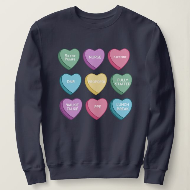 Moletom Sweetheart Nurses Valentine's Day (Frente do Design)