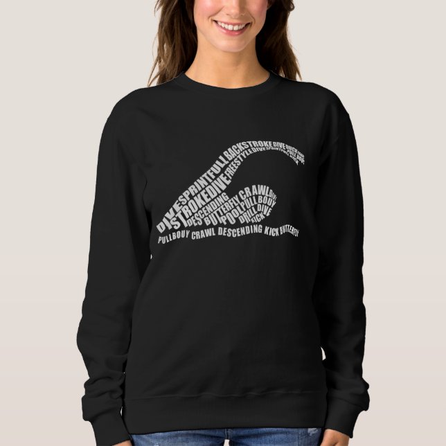 Moletom Swimmer Typografia Natação Divertida Treinador De  (Frente)