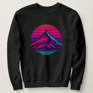 Moletom Synthwave Mountain Sweatshirt – Retro Sunset Stree