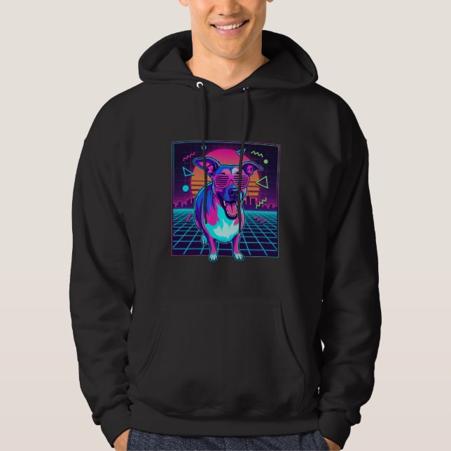 Moletom synthwave retrô anos 80 cachorro radical (Frente)