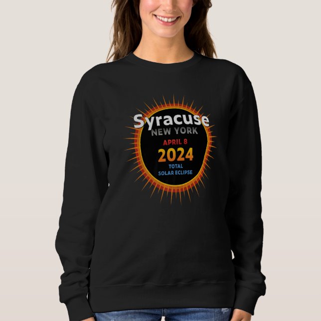 Moletom Syracuse New York NY Total Solar Eclipse 2024  2   (Frente)