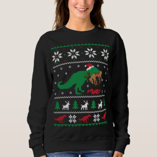 Moletom T Rex Comendo Reindeer Engraçada Dinossauro Natal