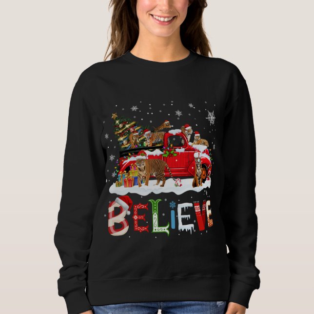 Moletom T-rex Dinossauro Caminhão Vermelho Feliz Natal X- (Frente)