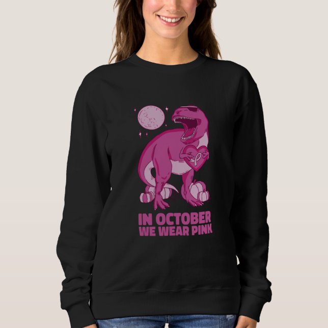 Moletom T Rex Halloween October Pink  Men Women (Frente)