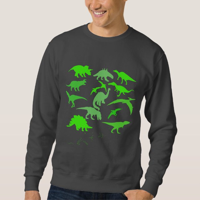 Moletom T-Rex Vários Dinossauros Colagem Hoodie Sweatshirt (Frente)