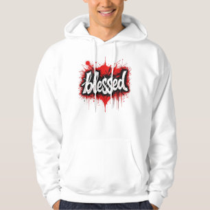 Moletom T-Shirt "Abençoado" Preto e Vermelho Negrito