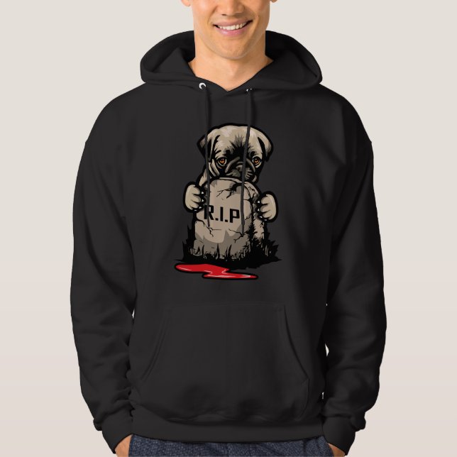Moletom T-Shirt Clássico com Pedra Clássica de Cute Pug 95 (Frente)