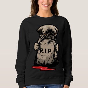 Moletom T-Shirt Clássico com Pedra Clássica de Cute Pug 95