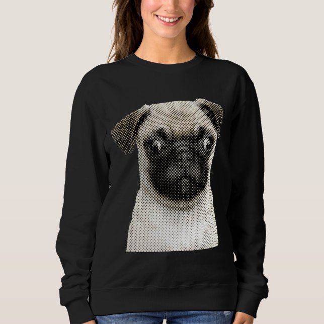 Moletom T-Shirt Clássico CRAZY PUG 772 (Frente)