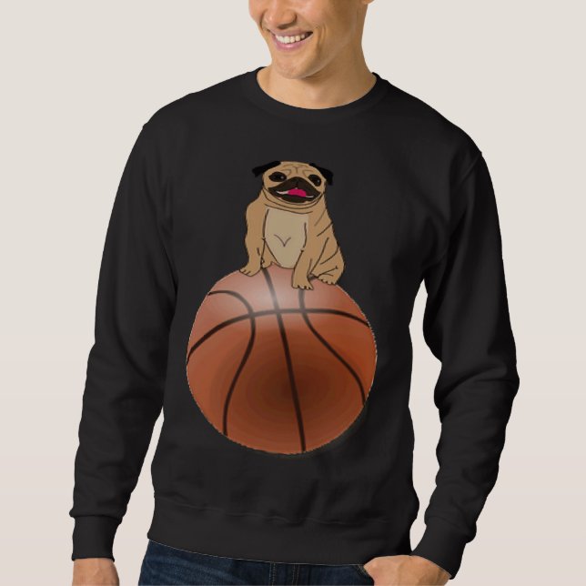 Moletom T-Shirt Clássico de Lover de Cachorro e Basquete 5 (Frente)