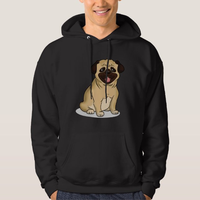 Moletom T-Shirt Clássico Design de Pug Cute (Frente)