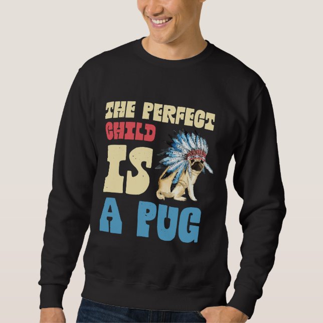 Moletom T-Shirt Clássico DESIGN de PUG CUTE 512 (Frente)