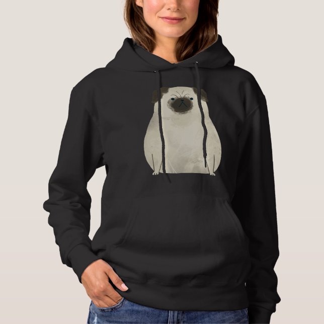 Moletom T-Shirt Clássico Design de Pug Cute 866 (Frente)