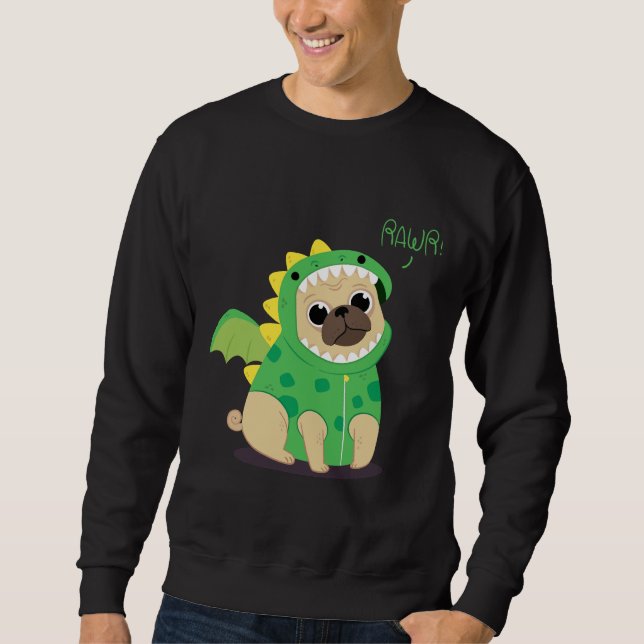 Moletom T-Shirt Clássico DESIGN do PUG DRAGON 423 (Frente)