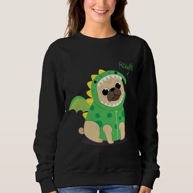 Moletom T-Shirt Clássico DESIGN do PUG DRAGON 423 (Frente)