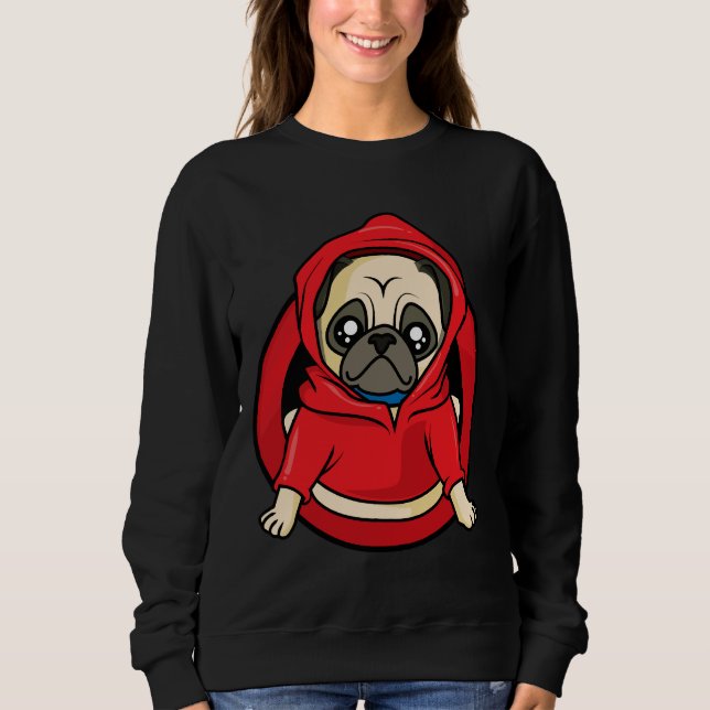 Moletom T-Shirt Clássico Engraçado Pug Loaf Cute Image Sti (Frente)