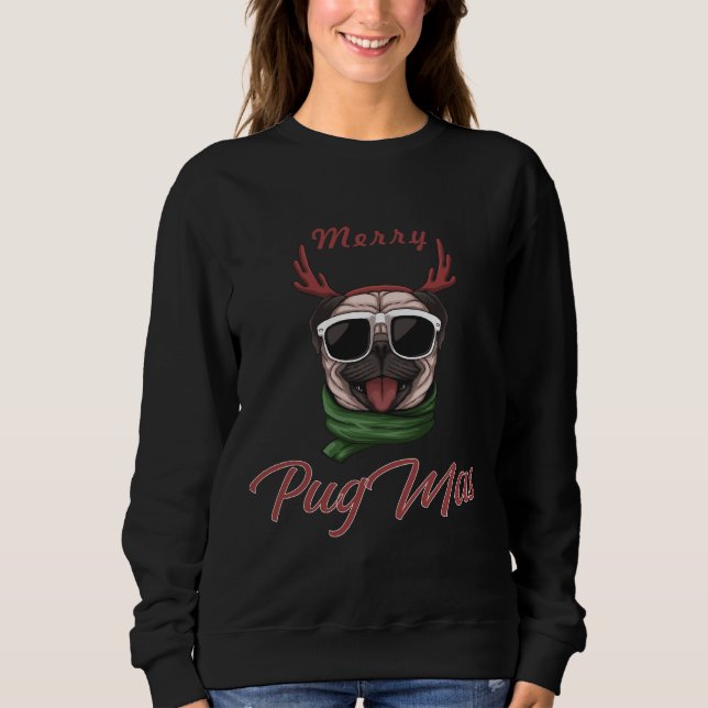 Moletom T-Shirt Clássico Pugmas da feliz 565 (Frente)