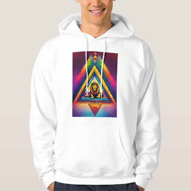 Moletom T-Shirt com Impressão de Face de Leão Negrito (Frente)
