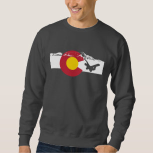 Moletom T-shirt da bandeira de Colorado - Snowboarder -