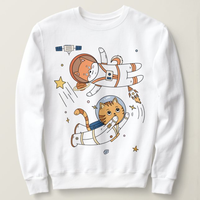 Moletom T-Shirt de Animais Espaciais (Frente do Design)