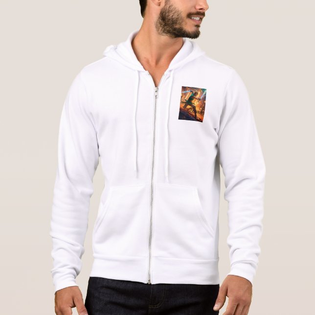 Moletom T-shirt de tendência - Cheio Bella Canvas Zip Hood (Frente)