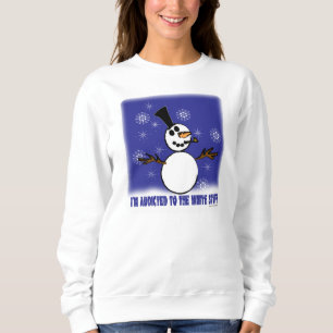 Moletom T-Shirt Engraçado Snowman Vício Longa Folga