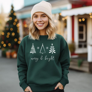 Moletom T-Shirt feliz e Árvore de Natal Brilhante