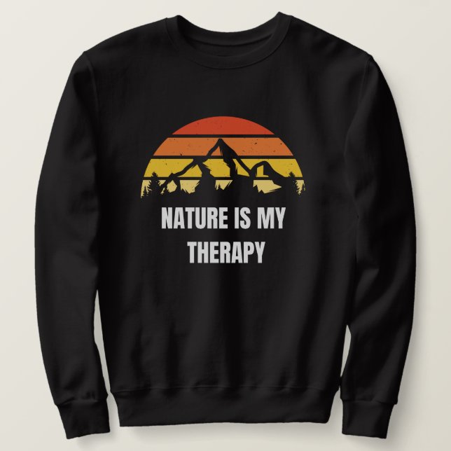 Moletom T-shirt manches longues Nature is my therapy  (Frente do Design)