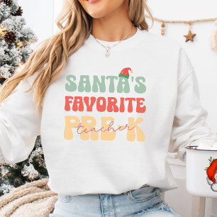 Moletom T-Shirt Personalizável de Pré-k Professor de Natal