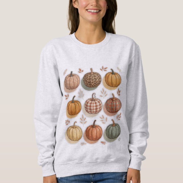 Moletom T-Shirt Retro Fall Pumpkins | Vintage Autumn (Frente)